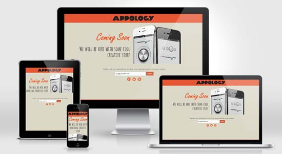 Appology: Free Responsive Coming Soon Page Template