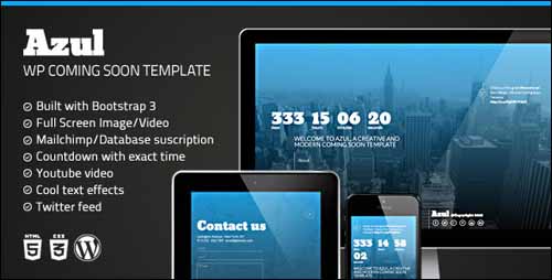Azul – Responsive WordPress Coming Soon Plugin