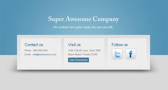 Coming Soon Page Template: Blue Horizons