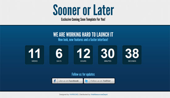 Free Website Coming Soon Template with Countdown