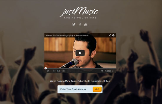 Just Music- Under Construction Template for Music Website