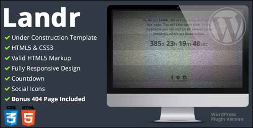 Landr – Responsive Coming Soon Page (WP Plugin)