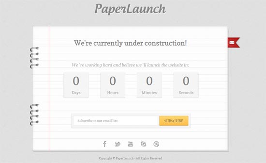 PaperLaunch – Free Under Construction Template