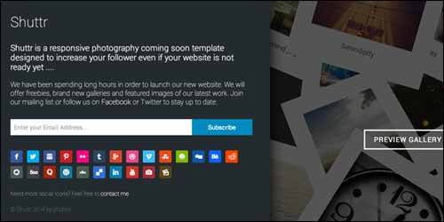 Shuttr – Photography Coming Soon Template