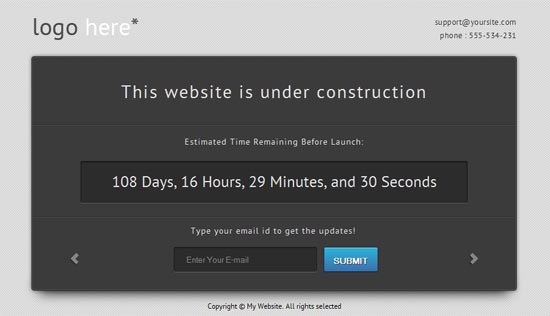 Website Under Construction Template