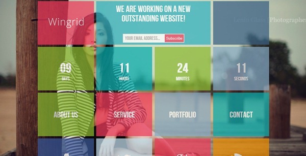 Wingrid-Metro Inspired Responsive Coming Soon Page
