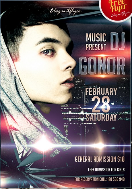 DJ GONOR – Club and Party Free Flyer PSD Template
