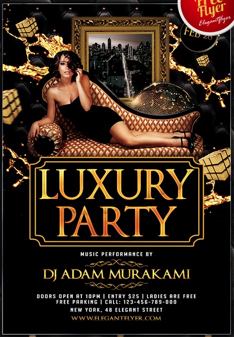 Luxury Party – Club and Party Free Flyer PSD Template