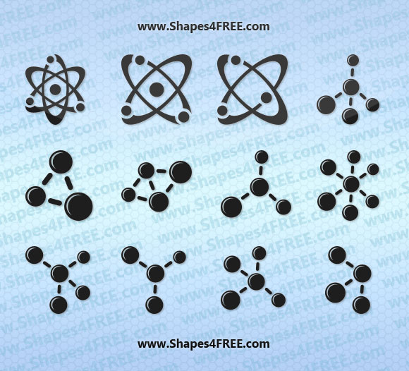 12 Science Symbol Photoshop Shapes