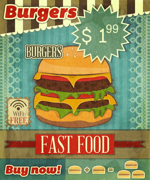 Grunge Cover for Fast Food Menu