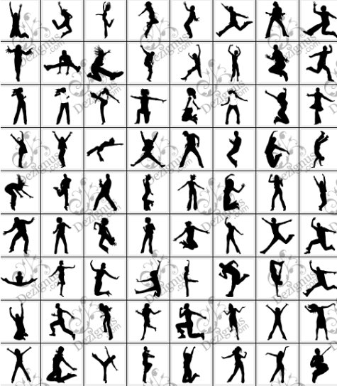 Jumping People Silhouettes