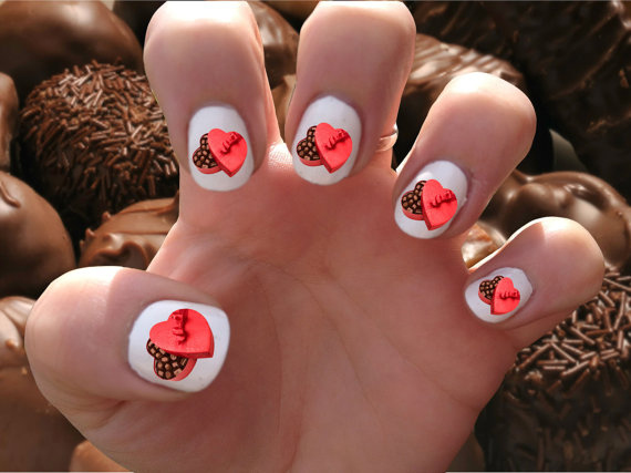 Not to worry — these chocolate boxes are actually decals you can get on Etsy