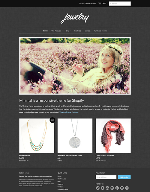 Jewelry Ecommerce Website Template – Free Minimal Online Store Theme