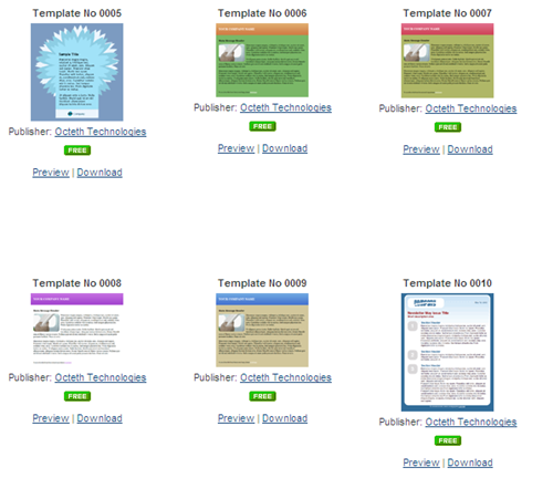 Octeth – 10 Free Email Templates