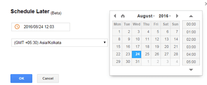 email schedule