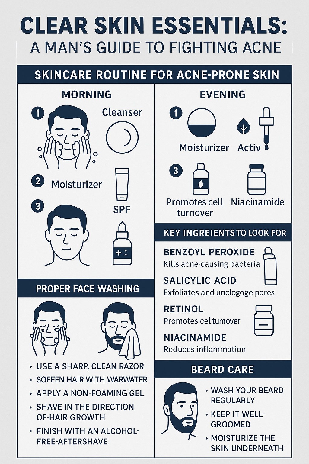 clear skin essentials for men fighting acne