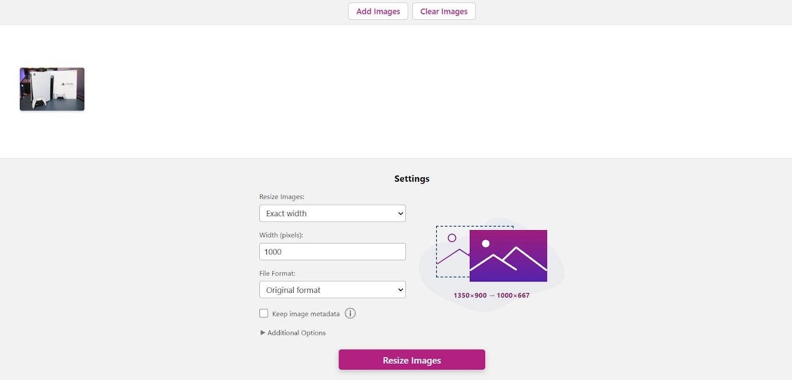 My Image Tweaker - resize your image in just a couple of mouse clicks