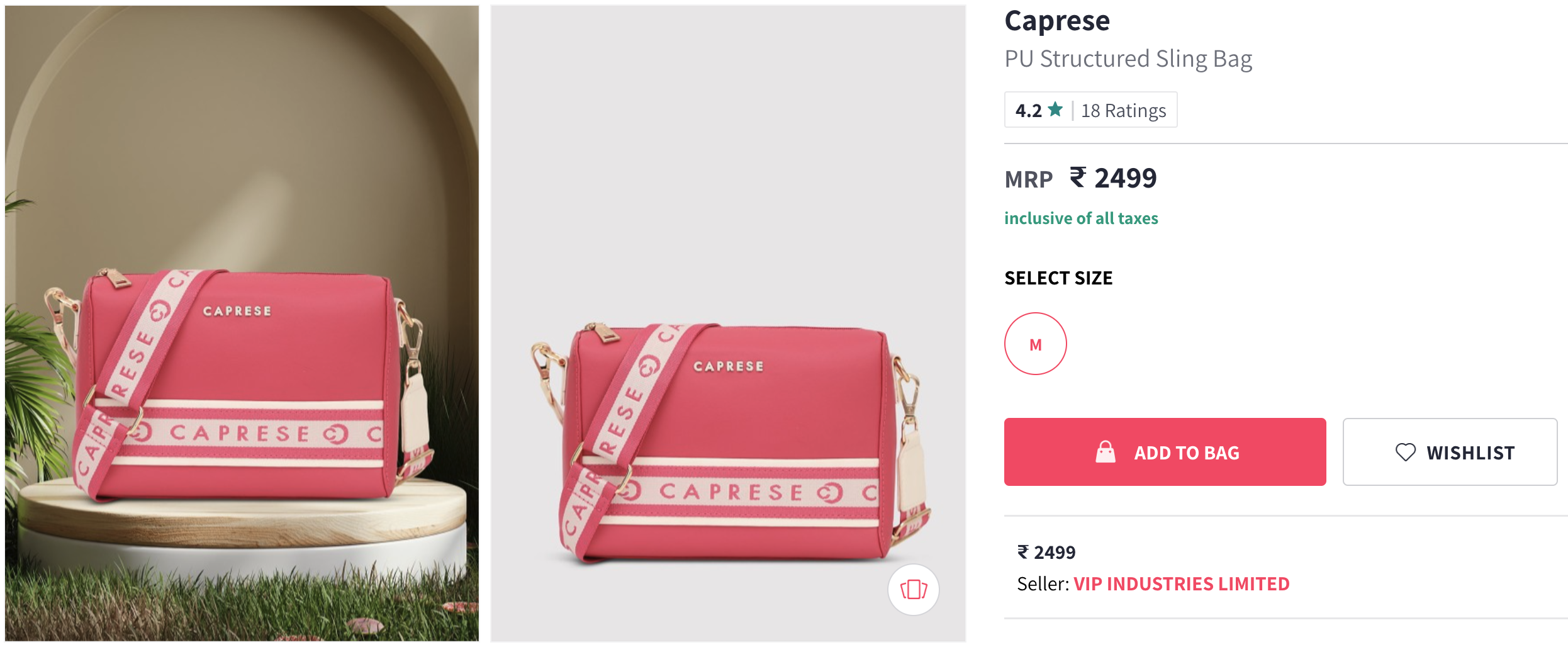 Caprese - PU Structured Sling Bag