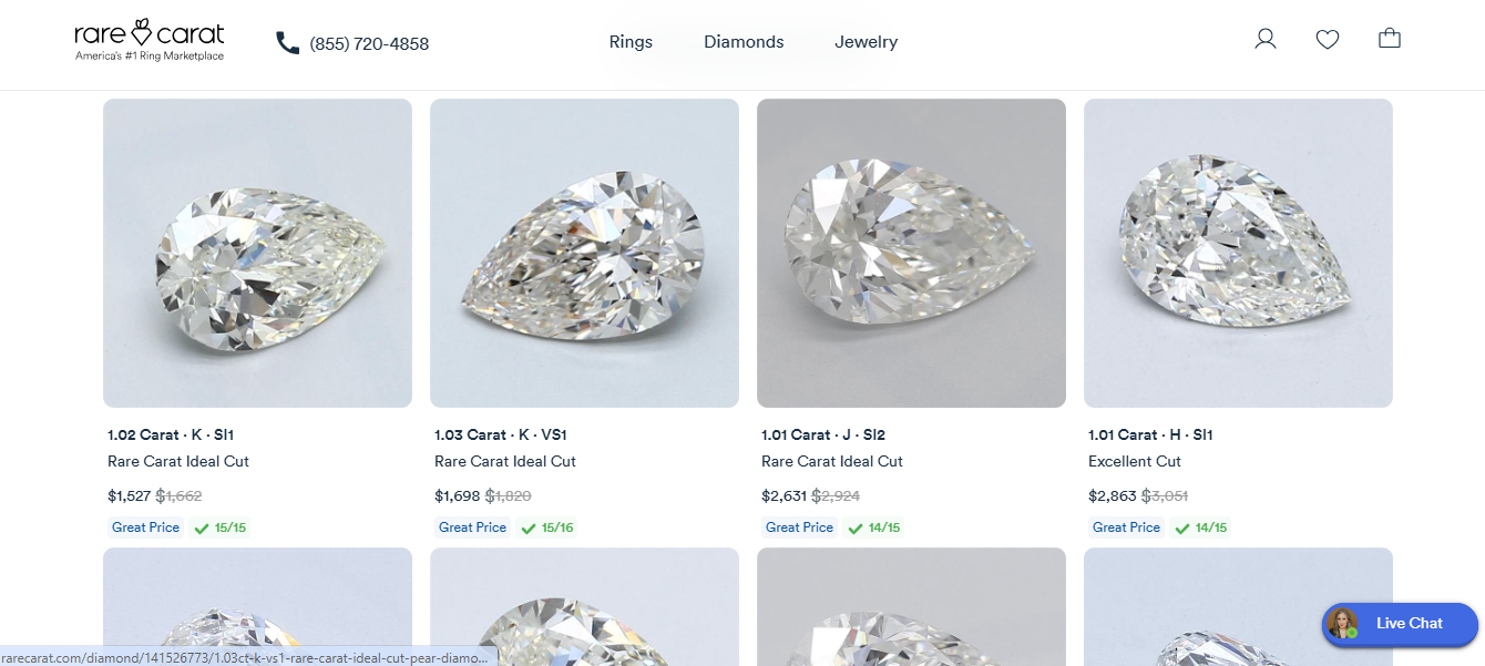 Rare Carat lab grown diamond peer shape