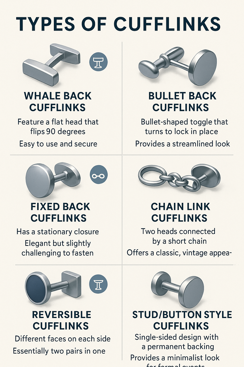 Types of Cufflinks
