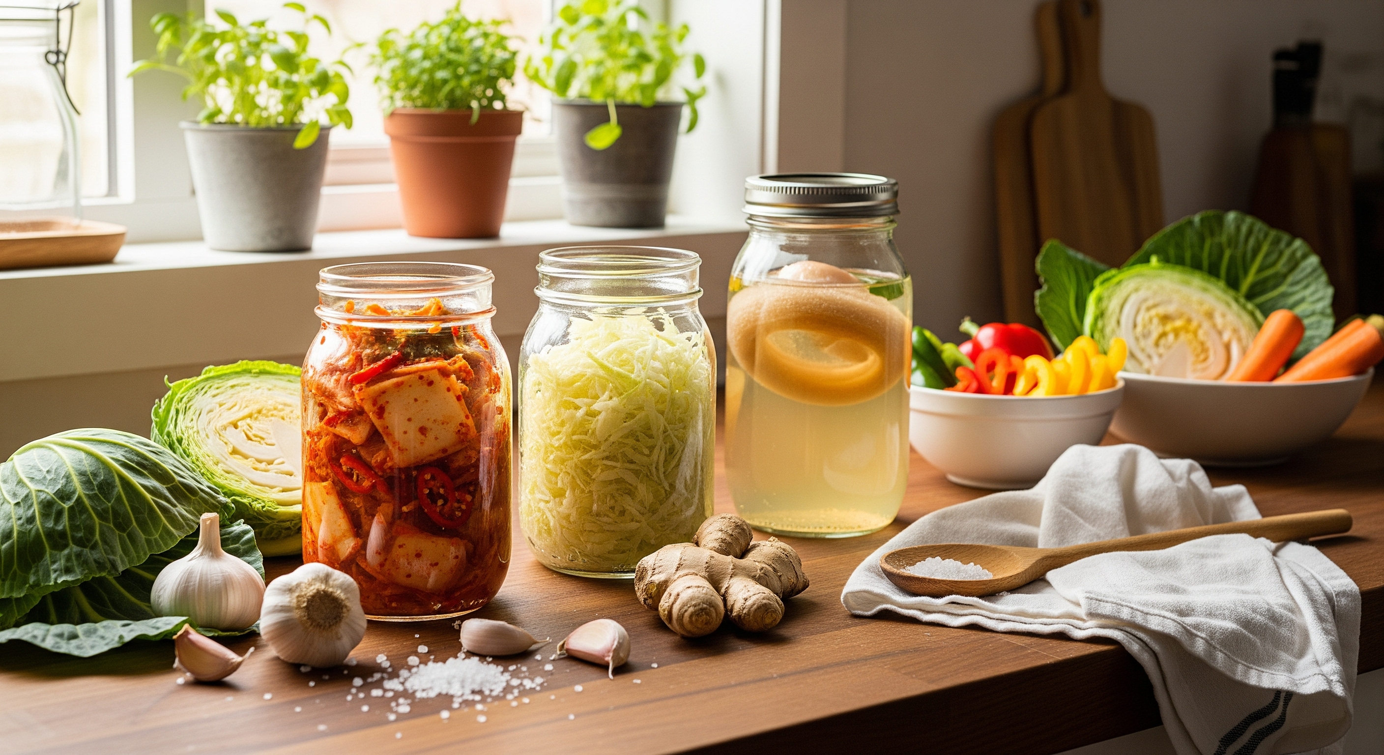 various stages of fermentation