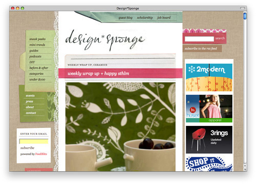 designsponge 100 Nice and Beautiful Blog Designs