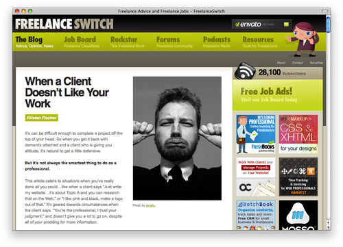 freelanceswitch 100 Nice and Beautiful Blog Designs