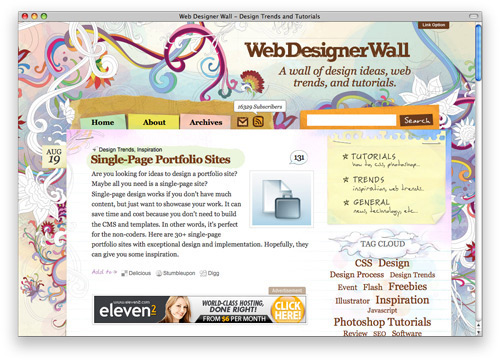 webdesignerwall 100 Nice and Beautiful Blog Designs