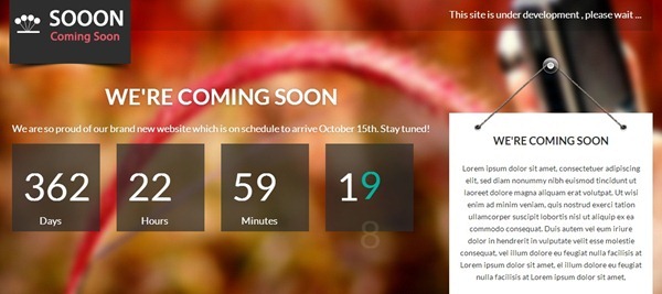 Sooon – Animated Clean Coming Soon Template