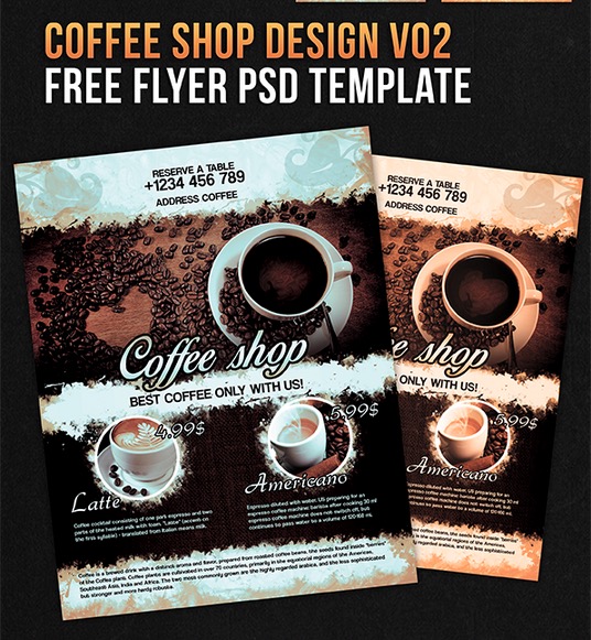 Coffee Shop Design V02 – Free Flyer PSD Template + Facebook Cover