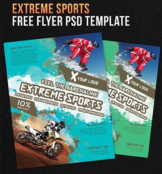 Extreme Sports – Free Flyer PSD Template + Facebook Cover