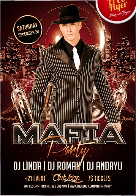 Mafia Party – Free Flyer PSD Template