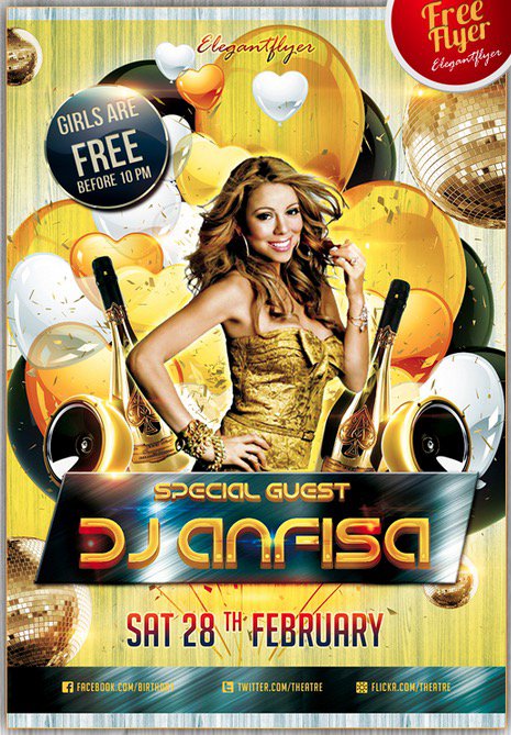 Special Guest Dj Anfisa Free Flyer PSD Template
