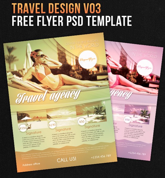 Travel Design V03 – Free Flyer PSD Template + Facebook Cover
