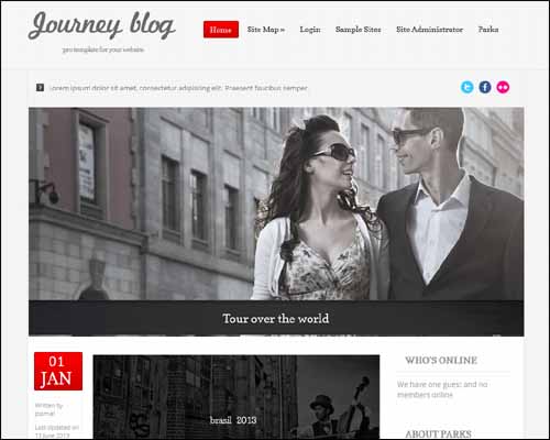 Journey Blog Red Free Joomla Template