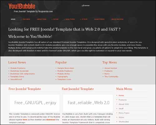 Yoububble Free Joomla Template