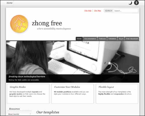 Zhong Framework Free Joomla Template
