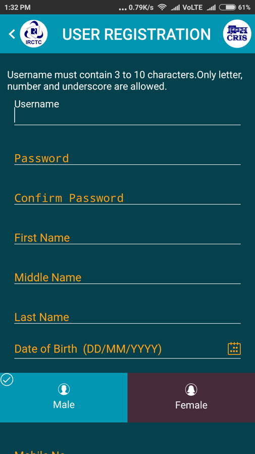user registration